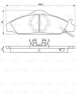 Колодки гальмівні дискові DAEWOO Korando/Musso 2.3,2.9,3.2 -05 ="" BOSCH 0986424551