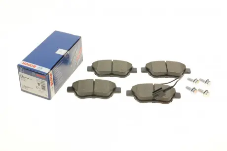 Колодки гальмівні (передні) Citroen Nemo 10-/Peugeot Bipper/Fiat 500/500C 08-/Punto 12- (+датчики) BOSCH 0 986 424 597