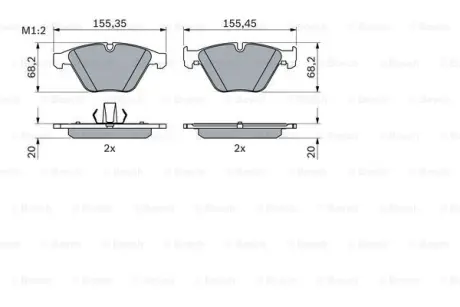 Гальмівні колодки дискові ROBERT BOSCH 0986424608