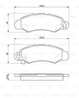 Гальмівні колодки дискові ROBERT BOSCH 0986424804