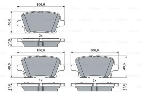 Гальмівні колодки дискові ROBERT BOSCH 0986424872