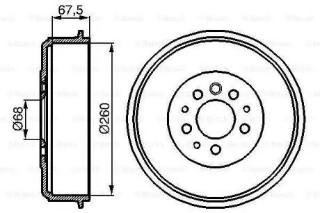 A_Гальмівний барабан VW T4 \'\'90-03 ="" BOSCH 0986477046