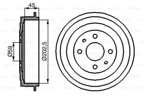 Гальмівний барабан 0 986 477 109 BOSCH 0986477109