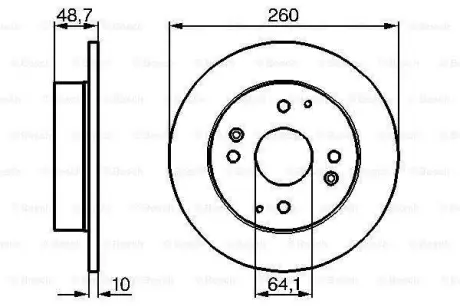 Диск гальмівний HONDA/ROVER Accord/Civic/600 \'\'R ="" BOSCH 0986478172