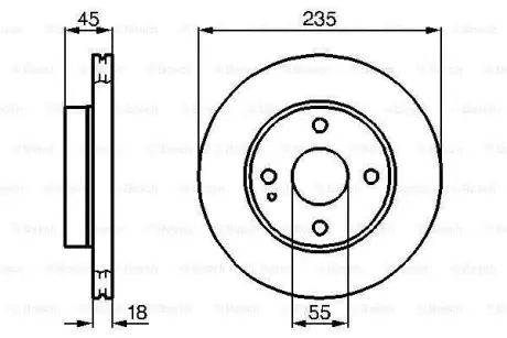 Диск гальмівний MAZDA 121/121/Metro/323/MX-5 \'\'F ="" BOSCH 0986478241