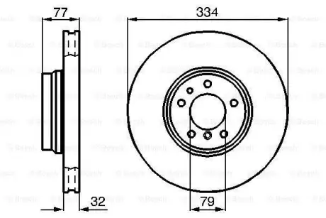 A_Диск гальмівний BMW 7(E38) 5,0-4,0D F "94-"01 ="" BOSCH 0986478623