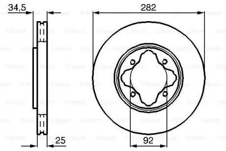 Диск гальмівний HONDA Accord \'\'F \'\'2,0-2,2 \'\'93-98 ="" BOSCH 0986478634