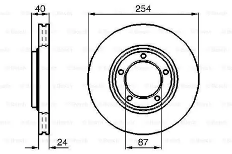 Диск гальмівний передн Лів/Прав HYUNDAI H-1, H-1 / STAREX 2.4/2.5D 06.97-12.07 0 986 478 663 BOSCH 0986478663