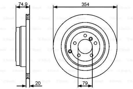 Диск гальмівний задн лів/прав LAND ROVER RANGE ROVER III 3.0D-5.0 03.02-08.12 0 986 479 479 BOSCH 0986479479