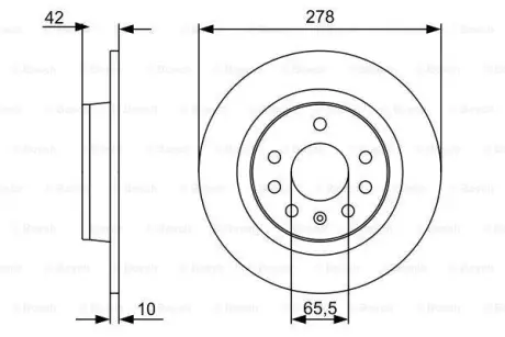 Диск гальмівний CHEVROLET/OPEL Astra/Zafira/ \'\'R \'\'1.6-2.2 \'\'04-15 ="" BOSCH 0986479515