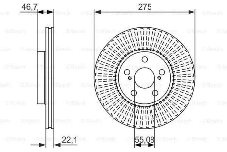 Диск гальмівний передн лів/прав SUBARU TREZIA TOYOTA ALLION II, COROLLA, MATRIX, PREMIO, URBAN CRUISER, VERSO S 1.3-2.0 07.07- 0 986 479 767 BOSCH 0986479767