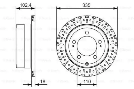 Диск гальмівний TOYOTA Land Cruiser J6/J7/J10 \'\'R \'\'98-07 ="" BOSCH 0986479A61