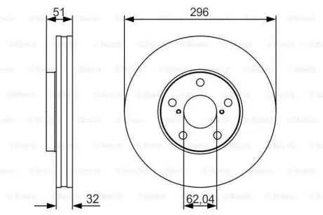 Диск гальмівний LEXUS GS300/GS430/SC430 \'\'F \'\'3,0-4,3 \'\'97-10 - кратн. 1 шт ="" BOSCH 0986479R20