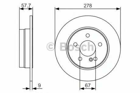 Диск гальмівний MB С (S204/W204) \'\'R PR2 ="" BOSCH 0986479S96