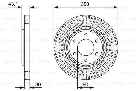 Диск гальмівний NISSAN/INFINITI Armada/Titan/QX56 \'\'F \'\'5,6 \'\'03-10 - кр. 1 шт ="" BOSCH 0986479V51
