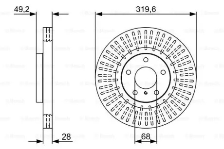 Диск гальмівний INFINITI/NISSAN FX35/FX/Maxima \'\'F \'\'3,5-4,5 \'\'02-08 ="" BOSCH 0986479V60