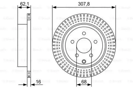 Диск гальмівний INFINITI/NISSAN FX/M/Q70/Q50/JX/QX60/QX70/FX35/Murano/Pathfinder \'\'R \'\'3,5-4,5 \'\'08- ="" BOSCH 0986479W11