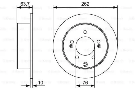 Диск гальмівний HYUNDAI/KIA K3/Soul/Yue Dong/i30/Elantra \'\'R \'\'1,6-2,0 \'\'08>> ="" BOSCH 0986479W12