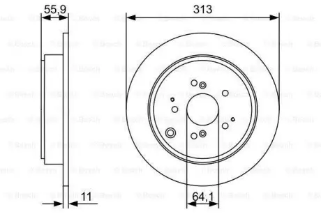 A_Диск гальмівний ACURA/HONDA MDX/MR-V/Pilot \'\'R \'\'3,5 \'\'05>> ="" BOSCH 0986479W23