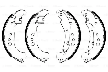 Колодки гальмівні барабанні (комплект 4 шт) BOSCH 0986487959