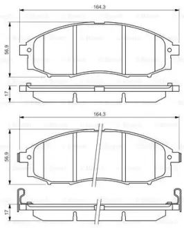 Колодки гальмівні Nissan NP300 Front ="" BOSCH 0986494152