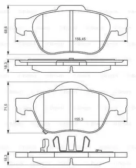 Комплект гальмівних колодок 0 986 494 485 BOSCH 0986494485