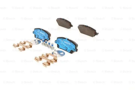 Комплект гальмівних колодок передн, HONDA CIVIC VIII 1.4-2.2D 09.05-05.13 0 986 494 611 BOSCH 0986494611