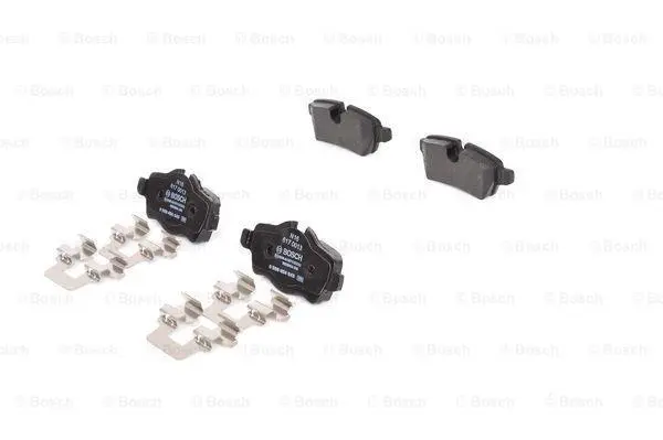 Комплект гальмівних колодок задн, MINI (R56), (R57), (R58), (R59), CLUBMAN (R55), CLUBVAN (R55) 1.4-2.0D 09.06-06.15 0 986 494 645 BOSCH 0986494645 (фото 1)