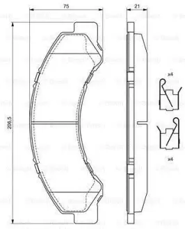 Гальмівні колодки дискові ROBERT BOSCH 0986494677