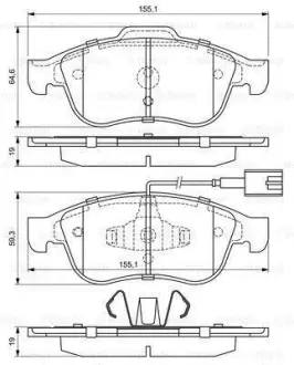 Комплект гальмівних колодок 0 986 494 680 BOSCH 0986494680