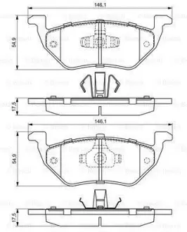 Комплект гальмівних колодок 0 986 494 683 BOSCH 0986494683