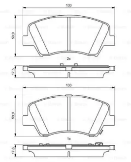 Комплект гальмівних колодок BOSCH 0 986 494 712