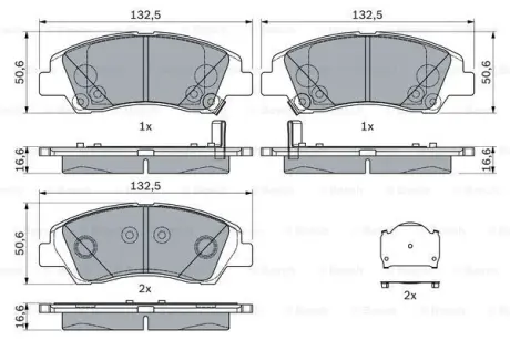Гальмівні колодки дискові ROBERT BOSCH 0986494760