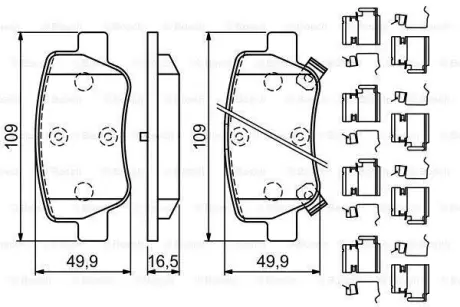 Гальмівні колодки дискові ROBERT BOSCH 0986494933