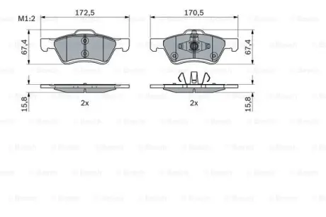 Гальмівні колодки дискові ROBERT BOSCH 0986494960