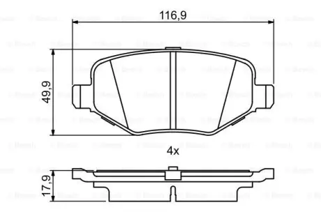 Колодки гальмівні (задні) Ford USA Explorer 10- BOSCH 0 986 495 395