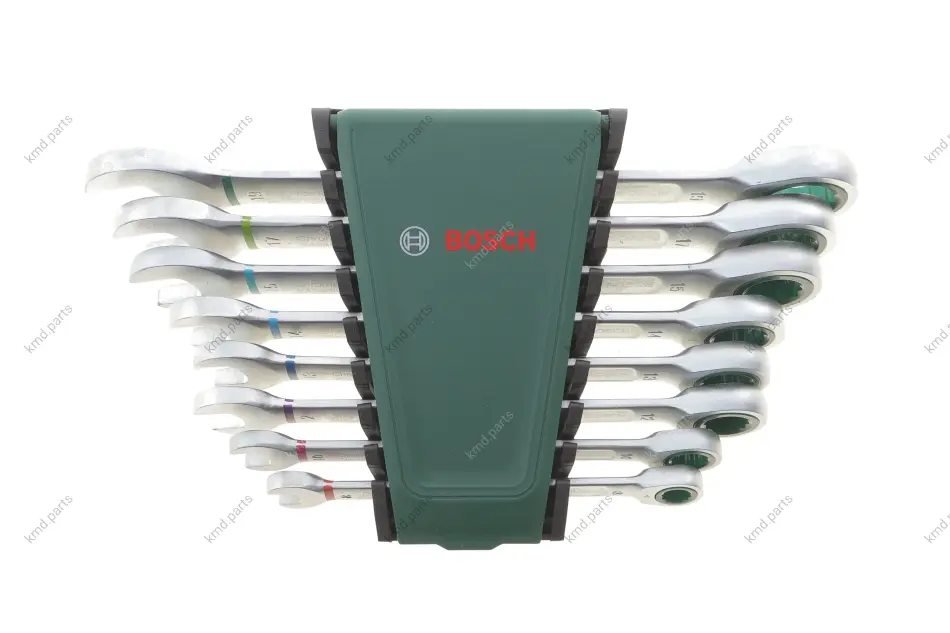 Набір ключів ріжково-накидних з тріскачкою 9-19 мм 8 од. BOSCH 1 600 A02 7PS (фото 1)