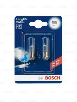 A_Лампа H6W 12V Longlife Daytime блистер 2 шт. - знято з вир-ва ="" BOSCH 1987301061