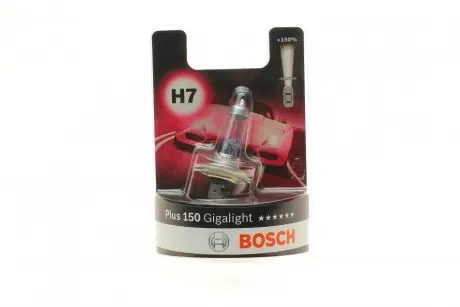 Лампа розжарювання H7 12V 55W PX26d GigaLight +150 (blister 1шт) BOSCH 1 987 301 137