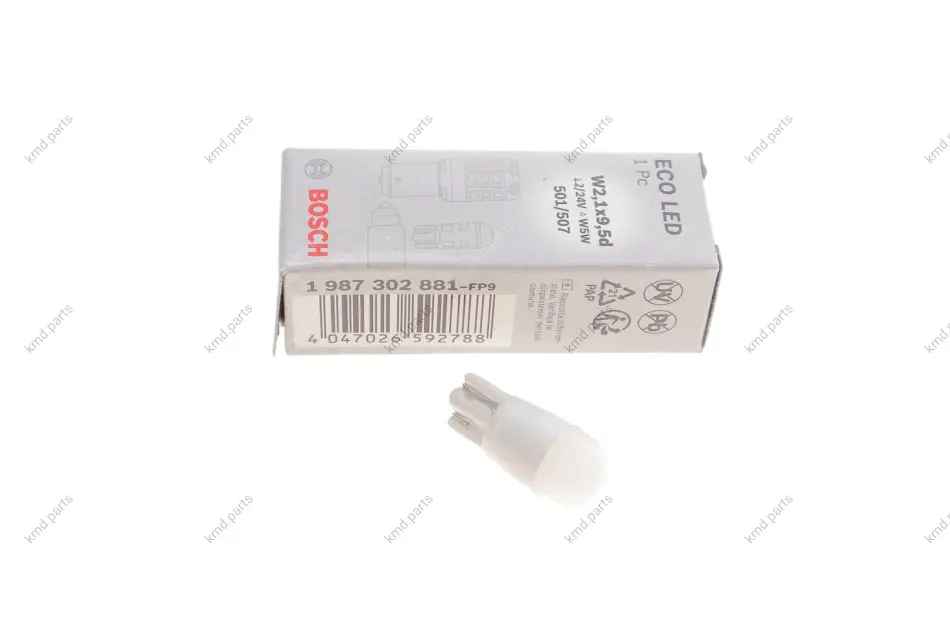 Автолампа W5W 12V 1W W2.1x9.5d Eco LED WS 6000K BOSCH 1 987 302 881 (фото 1)