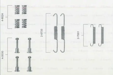 Гальмівні аксесуари (Монтажний комп-кт колодки) ROBERT BOSCH 1987475149