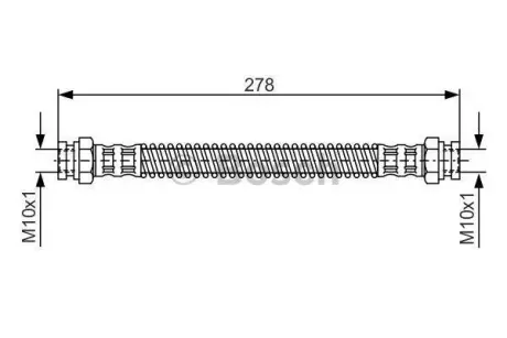 Гальмівний шланг 258mm HYUNDAI Getz \'\'RL \'\'02-10 ="" BOSCH 1987476850