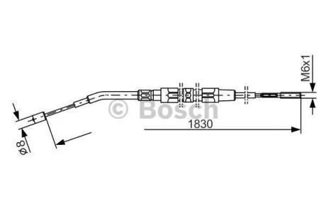 Трос ручника (задній) BMW 3 (E30) 82-91 (1830mm) знято з постачання BOSCH 1 987 477 008