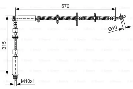 Гальмівний шланг LAND ROVER Discovery \'\'FL \'\'2,7-5,0 \'\'09>> ="" BOSCH 1987481A63