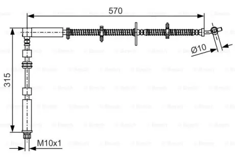Гальмівний шланг LAND ROVER Discovery \'\'FR \'\'2,7-5,0 \'\'09>> ="" BOSCH 1987481A64