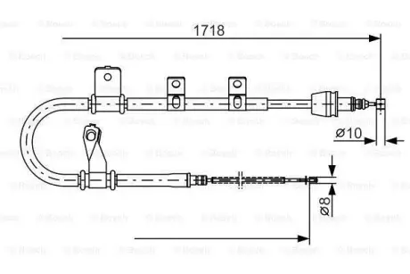 Гальмівний трос 1718mm HYUNDAI Matrix \'\'RR \'\'01-10 ="" BOSCH 1987482075
