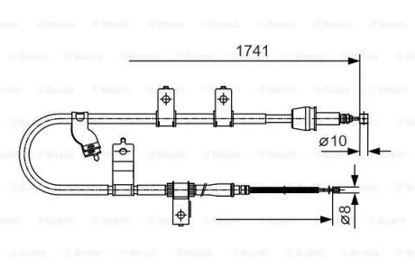 Трос ручного гальма BOSCH 1 987 482 076