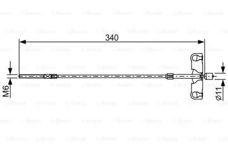Трос ручника (передній) Toyota Auris 06-12 (L-340mm) BOSCH 1 987 482 651