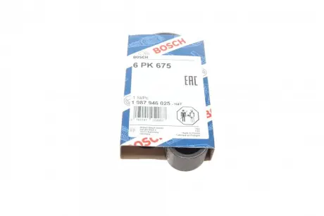 Ремінь генератора Nissan Micra 1.0-1.4i 16V 92-03 (6PK675) BOSCH 1 987 946 025