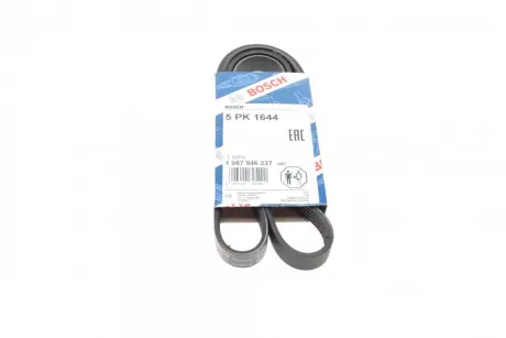 Ремінь П-клиновий 5PK1644 HYUNDAI/KIA/SUZUKI Accent/Getz/i10/i20/i30/Cerato/Grand Vitara \'\'96>> ="" BOSCH 1987946237